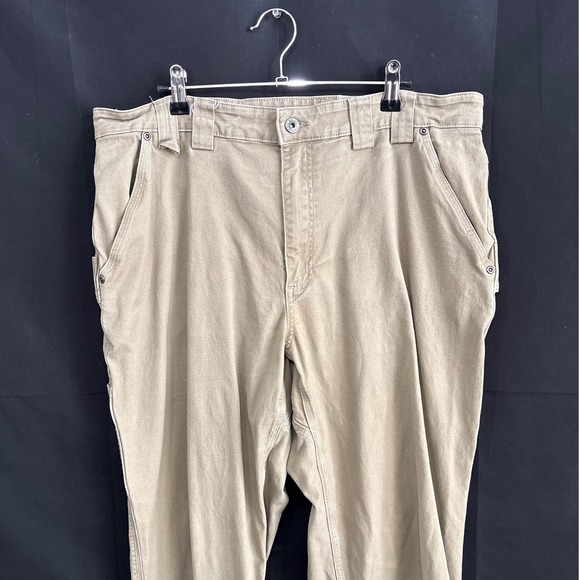 Duluth Trading Co Flex Fire Hose Cargo Work Pants Khaki Tan Mens 38x36 (38x34) - Picture 5 of 8